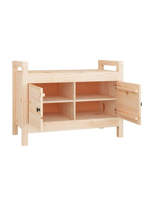 Mobilier de Intrare cu Dulap pentru Pantofi & Bancă Natural 80x40x60cm