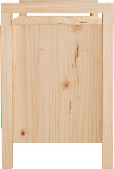 Dulap Pentru Pantofi Cu Banc Din Lemn Masiv Bej L80xA40xÎ60cm