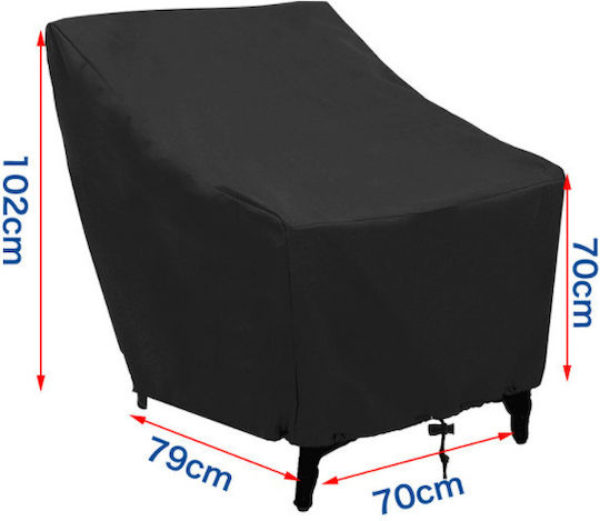 Waterproof Protective Armchair Cover 70x79x102cm in Black Color
