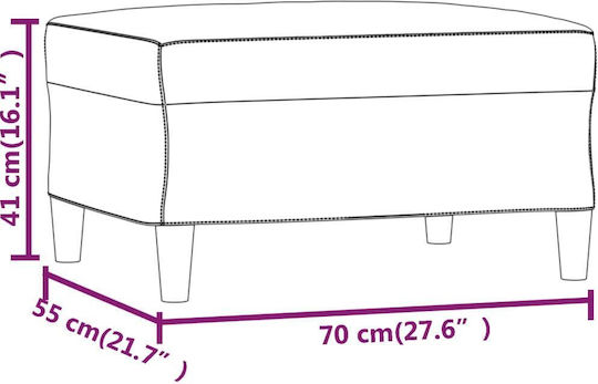 Υποπόδιο Επενδυμένο με Ύφασμα Μπορντό 70x55x41εκ.