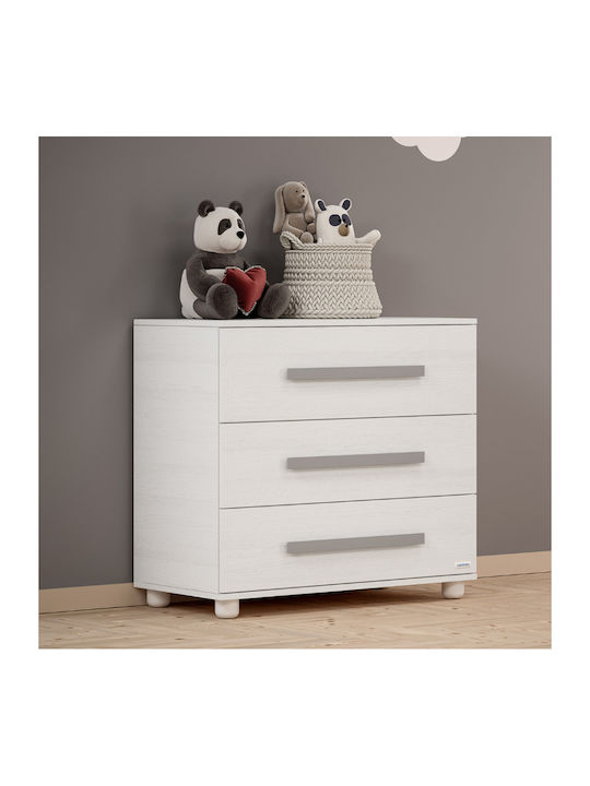 Smart Baby Dresser with 3 Drawers White 94x51x88cm