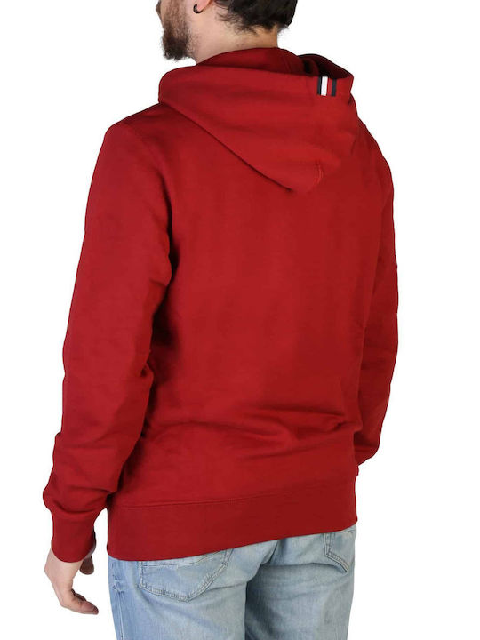 Tommy Hilfiger Herren Sweatshirt mit Kapuze und Taschen Rot