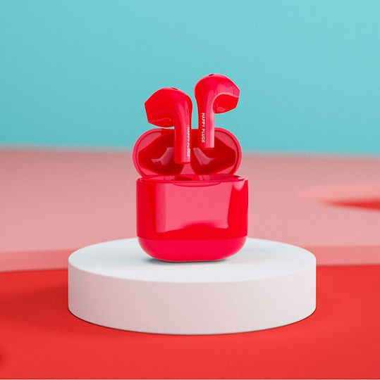 Happy Plugs Joy In ear Bluetooth хендсфри Слушалки с Устойчивост на Пот и Кутийка за Зареждане Червен