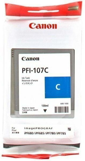 Canon PFI-107 Γνήσιο Μελάνι Εκτυπωτή InkJet Κυανό (6706B001)