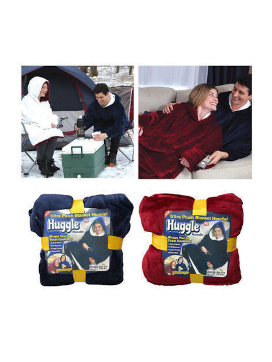 Huggle Plush Κουβέρτα Βελουτέ με Μανίκια 70x90εκ. Gray