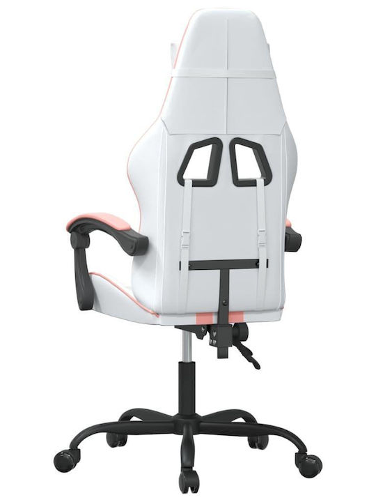 vidaXL 349528 Καρέκλα Gaming Δερματίνης Λευκό/Ροζ