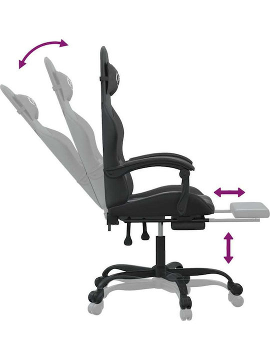 vidaXL 3143903 Artificial Leather Gaming Chair with Footrest Black