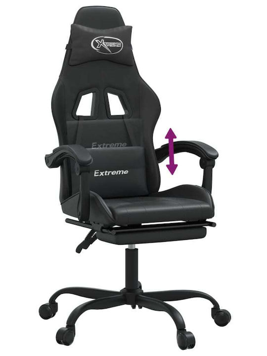 vidaXL 3143903 Artificial Leather Gaming Chair with Footrest Black