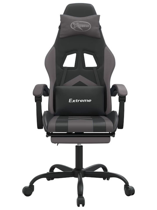 vidaXL 3143906 Artificial Leather Gaming Chair with Footrest Black / Gray