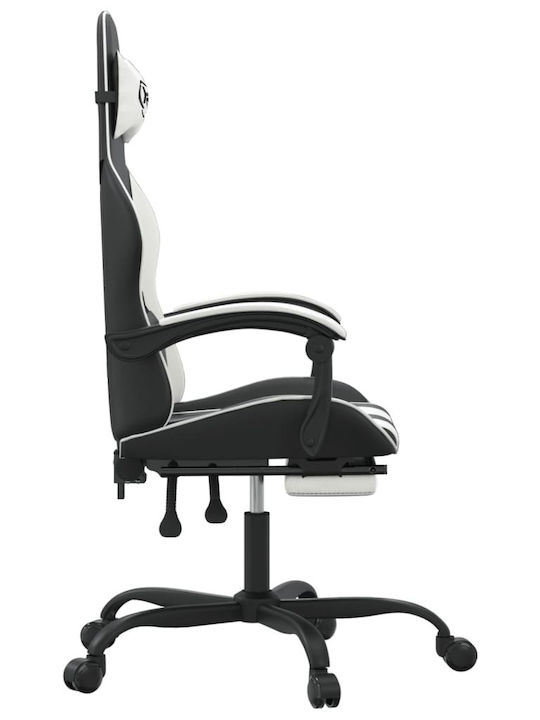vidaXL 3143907 Artificial Leather Gaming Chair with Footrest Black / White