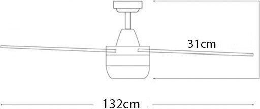 Eurolamp Ceiling Fan 132cm Brown / Black