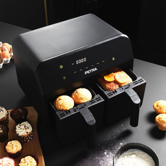 Petra Dual Air Pro Air Fryer με Διπλό Αποσπώμενο Κάδο 7.4lt Μαύρο