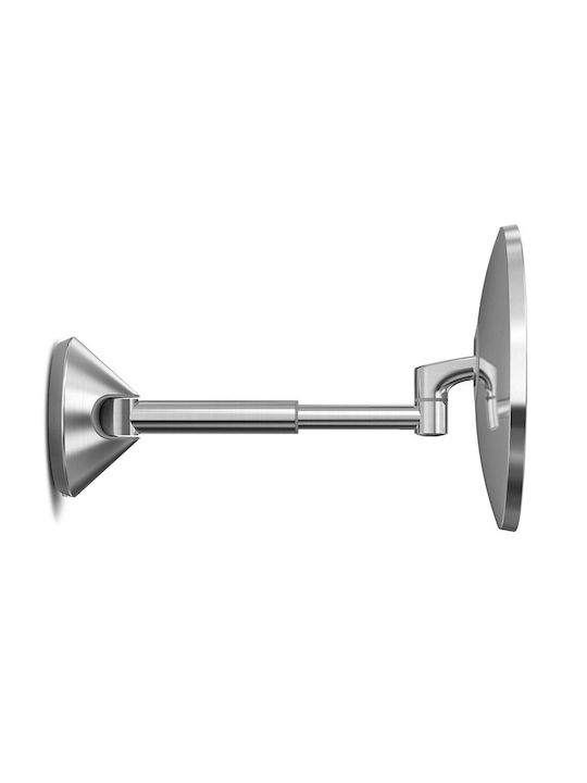 ST3003 Vergrößerung Runder Badezimmerspiegel aus MDF mit Lampenfassung 20x20cm Silber