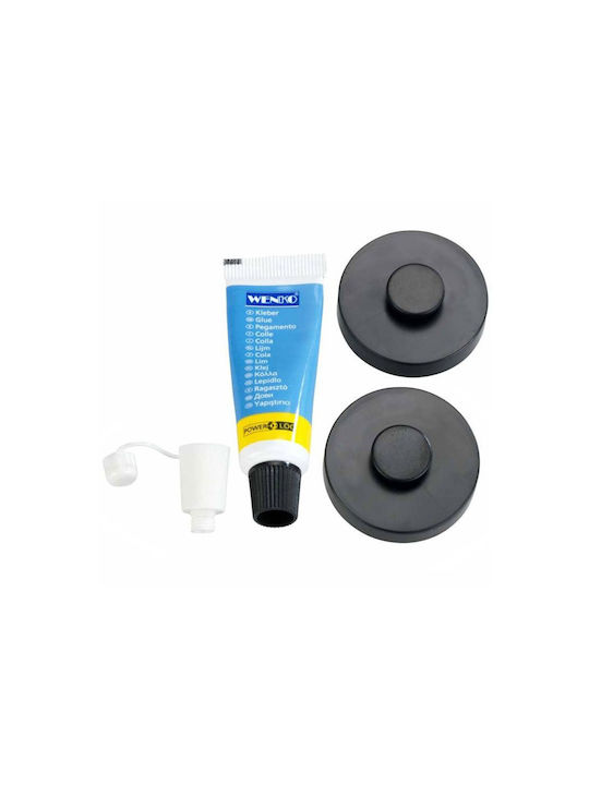Wenko Power Loc Single Bathroom Hook With Screws 4x1.5cm Black