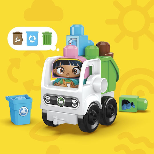 Mega Bloks Τουβλάκια Green Town - Όχημα Ανακύκλωσης για 1+ Έτους 19τμχ