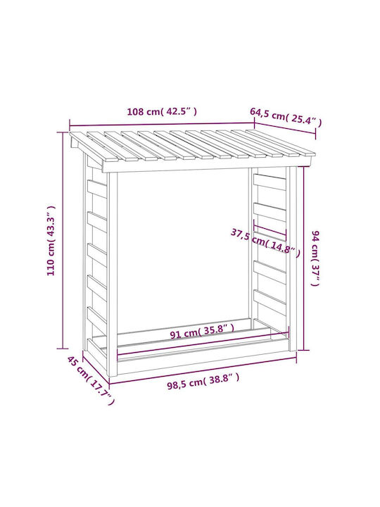 vidaXL Hölzernes Box Holzlagerung 108x64.5x110cm Beige