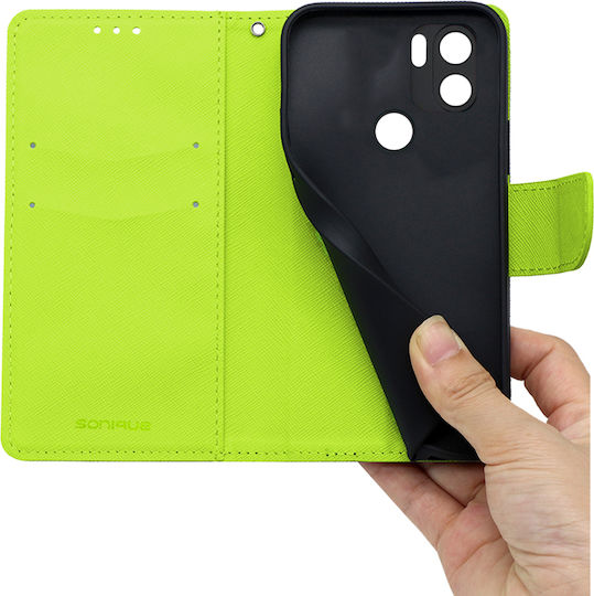 Sonique Trend Портмоне Изкуствена кожа Dark Blue / Acid Green (Xiaomi Poco C50, Redmi A1 Plus, Redmi A2 Plus)