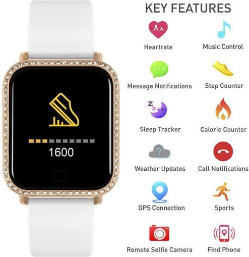 Reflex Active Series 06 Stainless Steel 36mm Smartwatch with Heart Rate Monitor (Brown)