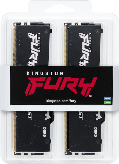Kingston Fury Beast RGB DDR5 32GB RAM με 2x16GB Modules και Ταχύτητα 5600 για Desktop