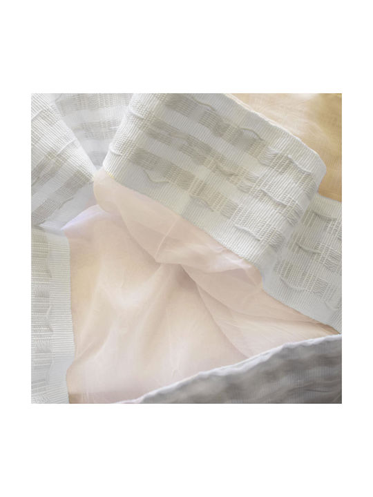 Easy Home Κουρτίνα με Τρέσα Elite Valeria Beige 140x270εκ.