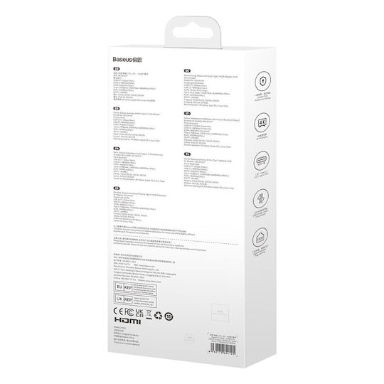 Baseus AcmeJoy USB-C Docking Station με HDMI 4K PD Γκρι