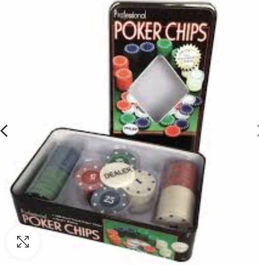 Set 100 Fise De Poker 50mm / 4gr În Cutie Metalică
