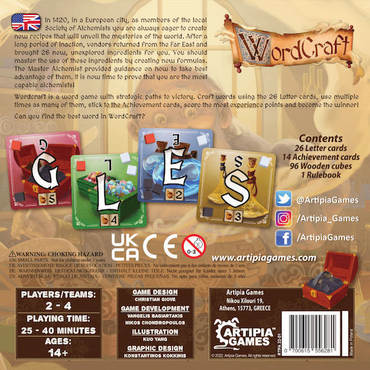 Board Game WordCraft for 2-4 Players 14+ Years Old (EN) Artipia