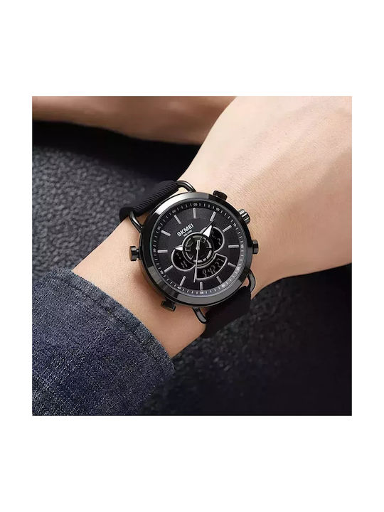 Skmei Analog/Digital Watch Chronograph Battery with Black Rubber Strap