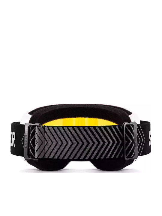 Sinner Estes Adult Ski & Snowboard Goggles White with Orange Lens