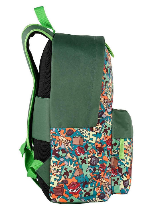 Minecraft Crazy School Bag Backpack Elementary, Elementary in Green color