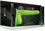 Shots Ouch Ribbed Hollow Glow In The Dark Harness με Dildo 21cm σε Πράσινο Χρώμα