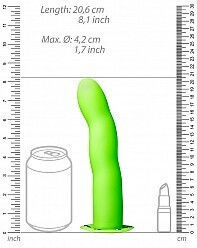 Shots Curved Hollow Glow In The Dark Harness with Dildo 20.6cm in Green Color