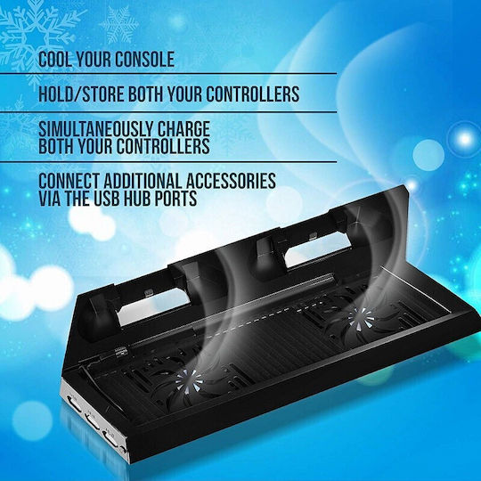 Dobe Ladestation Für 2 Controller PS4 Schwarz 22037-010-00-06