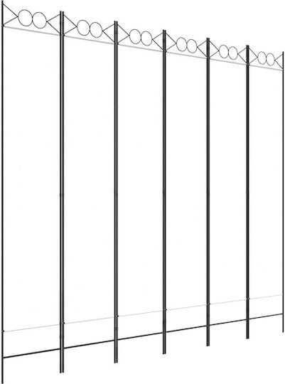 vidaXL Dekorativer Raumteiler Stoff mit 6 Paneelen White 240x220cm vidaXL Dekorativer Raumteiler Stoff mit 6 Paneelen White 240x220cm