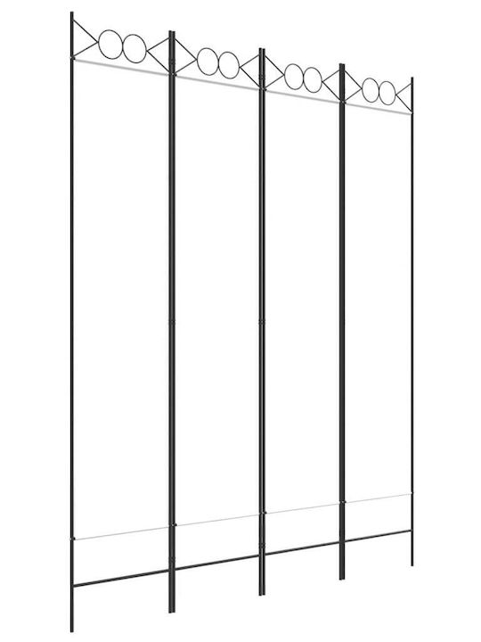 vidaXL Декоративен Параван Текстилен с 4 Панела White 160x200см