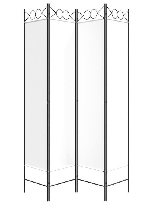 vidaXL Декоративен Параван Текстилен с 4 Панела White 160x200см