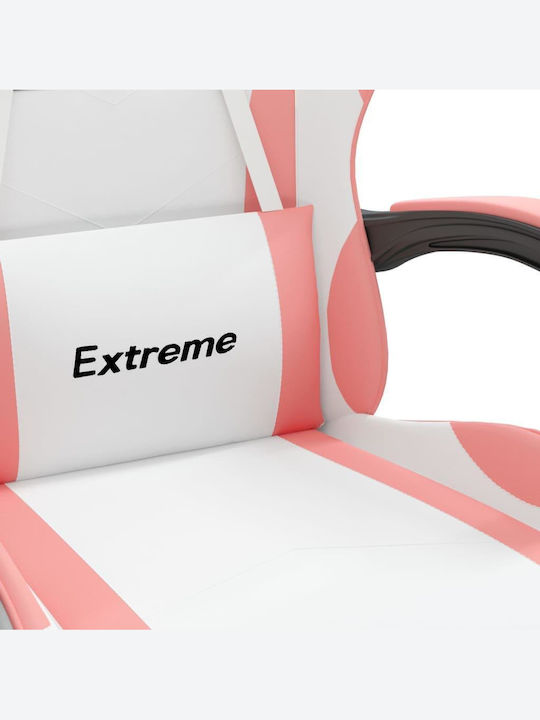 vidaXL 349588 Gaming Stuhl mit Fußstütze White / Pink