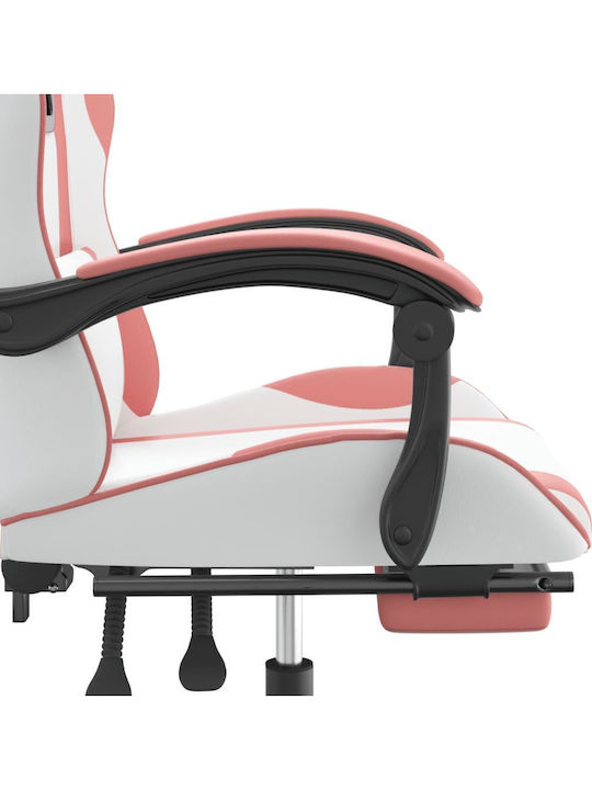 vidaXL 349588 Gaming Stuhl mit Fußstütze White / Pink