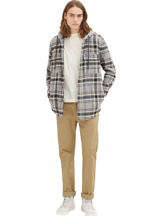 Μακρυμάνικo Overshirt Καρό Γκρι