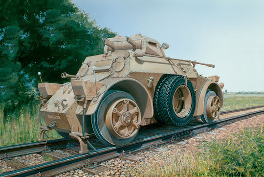Italeri Autoblinda AB 40 Ferroviaria Фигура за Моделизъм Резервоар в Мащаб 1:72 7.3см.