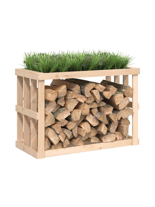 vidaXL Μεταλλικό Κουτί Αποθήκευσης Ξύλων 108x52x74cm Καφέ