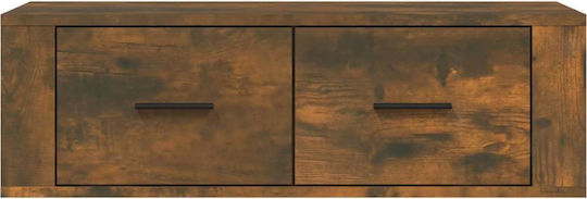Wall Living Room Cabinet Made of Particle Board Smoked Oak 80x36x25cm