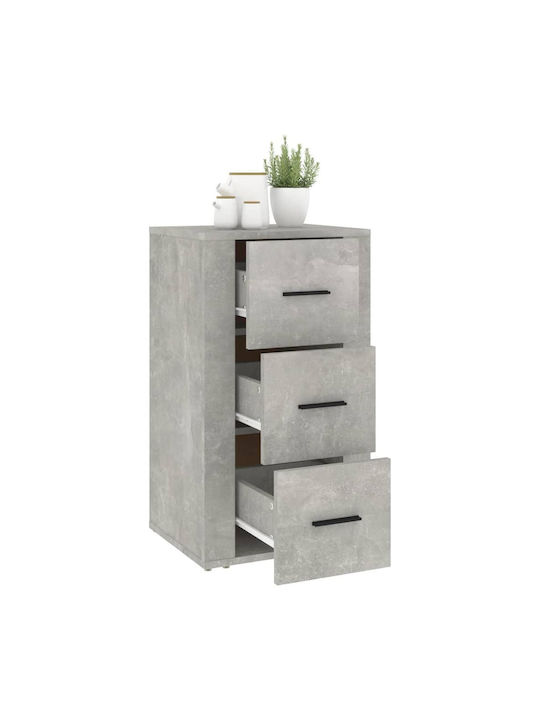 Office Storage Chipboard Cabinet Grey Concrete L40xW33xH70cm