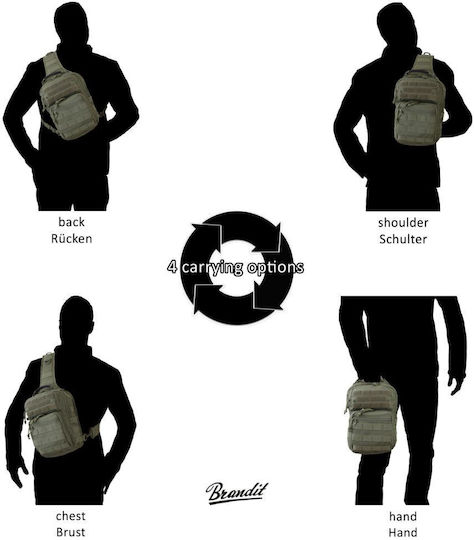 Brandit Us Cooper EDC Sling Στρατιωτικό Τσαντάκι Στήθους από Πολυεστέρα Multicam Tactical Camo 8lt