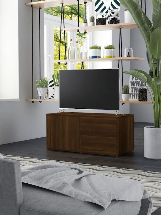 TV Stand Wooden Brown Oak L80xW34xH36cm