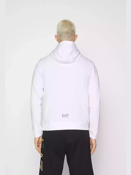 Emporio Armani Men's Sweatshirt with Hood and Pockets White