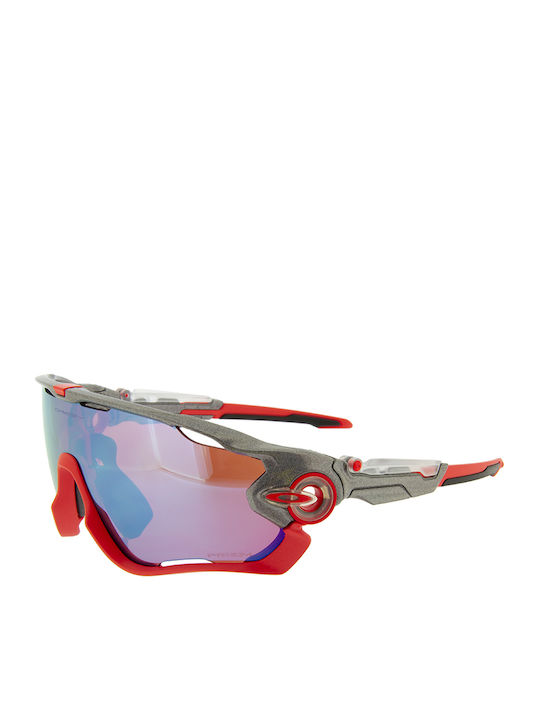 Oakley Jawbreaker Men's Sunglasses with Gray Plastic Frame and Pink Lens OO9290-73