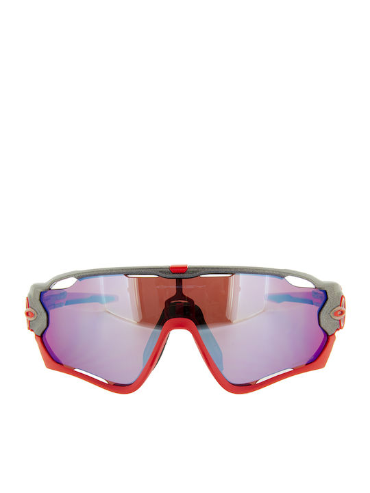 Oakley Jawbreaker Men's Sunglasses with Gray Plastic Frame and Pink Lens OO9290-73