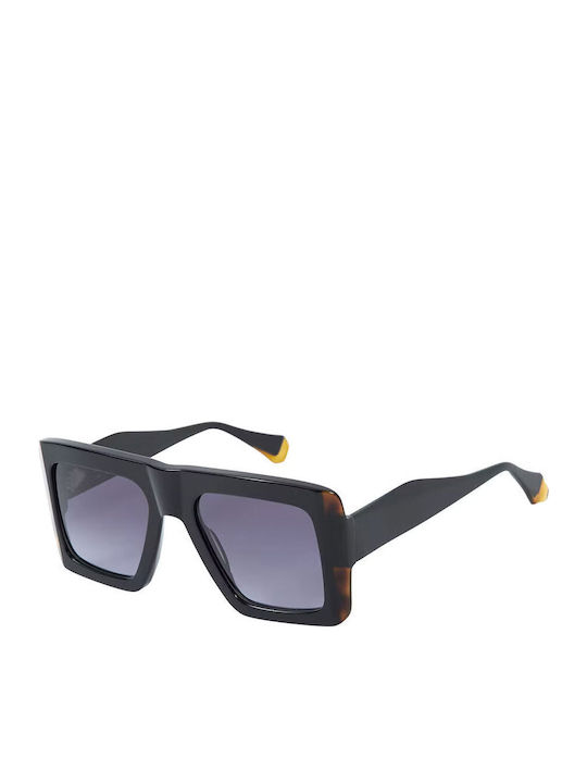 Gigi Barcelona Georgina Women's Sunglasses with Black Horn-Rimmed Frame and Blue Gradient Lens 6733/1