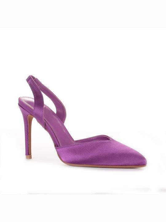 Famous Shoes Pointed Toe Heel with High Heel Purple